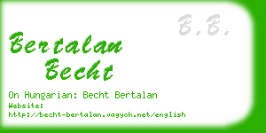bertalan becht business card